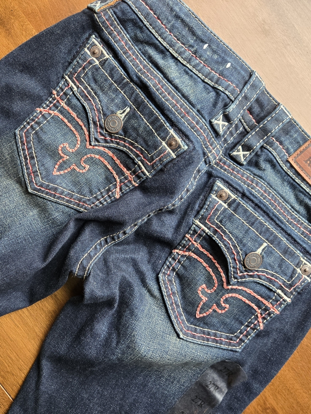 Rock Revival Skinny Jeans Women’s Size 27 Alissa Dark Wash Embroidered Denim